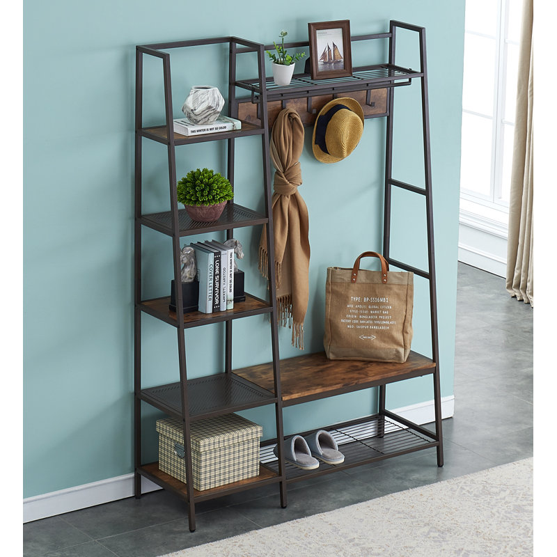 17 Stories Bathild Hall Tree 49.2'' Wide with Bench and Shoe Storage